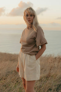 Tomorrow Shorts | Natural Stripe | M - ReCreate Clothing