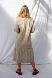 Camille Dress | Grey Gingham | XL - ReCreate Clothing