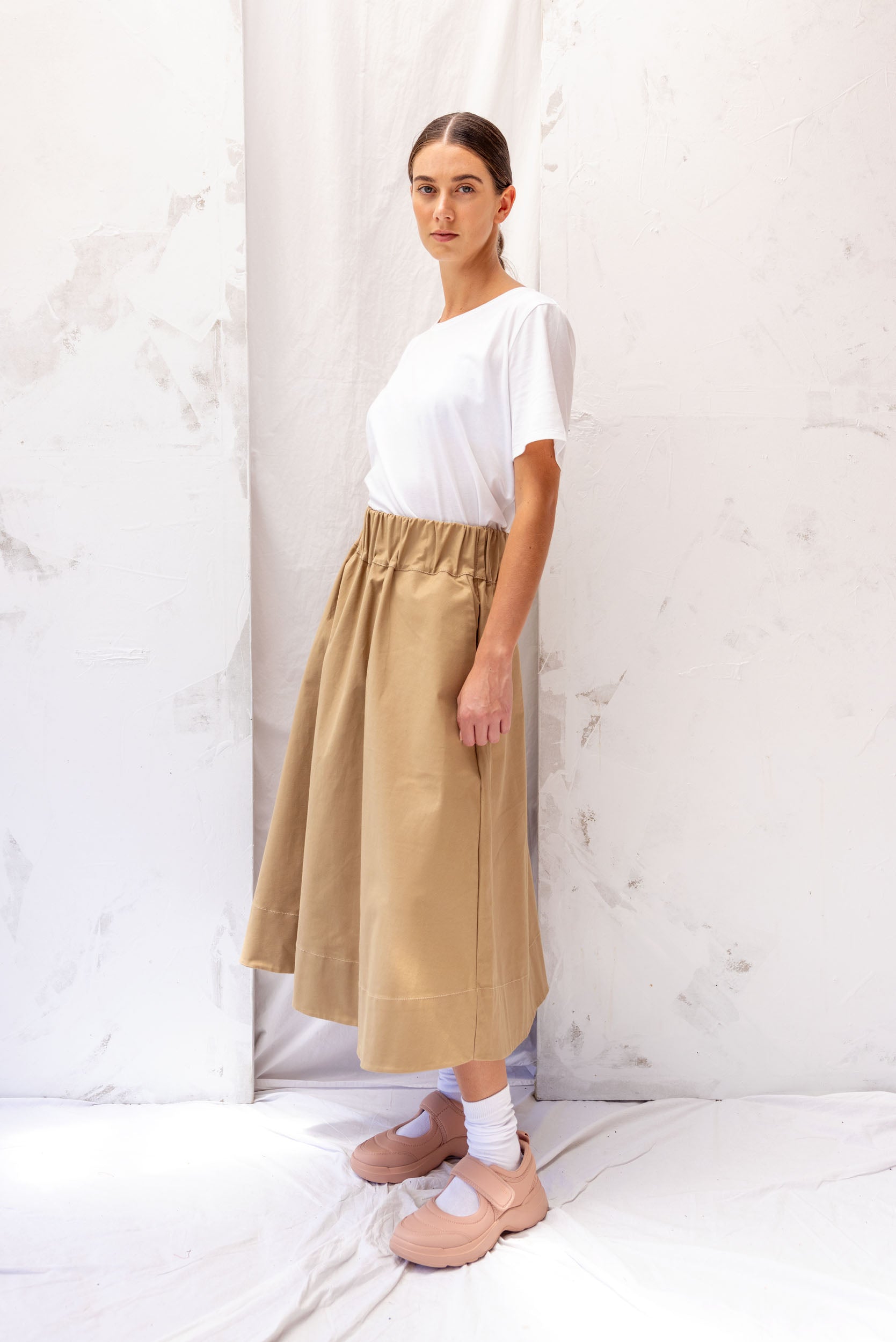 Cas Skirt | Tan | S - ReCreate Clothing