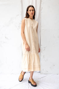 Cilou Dress | Natural Stripe | M - ReCreate Clothing