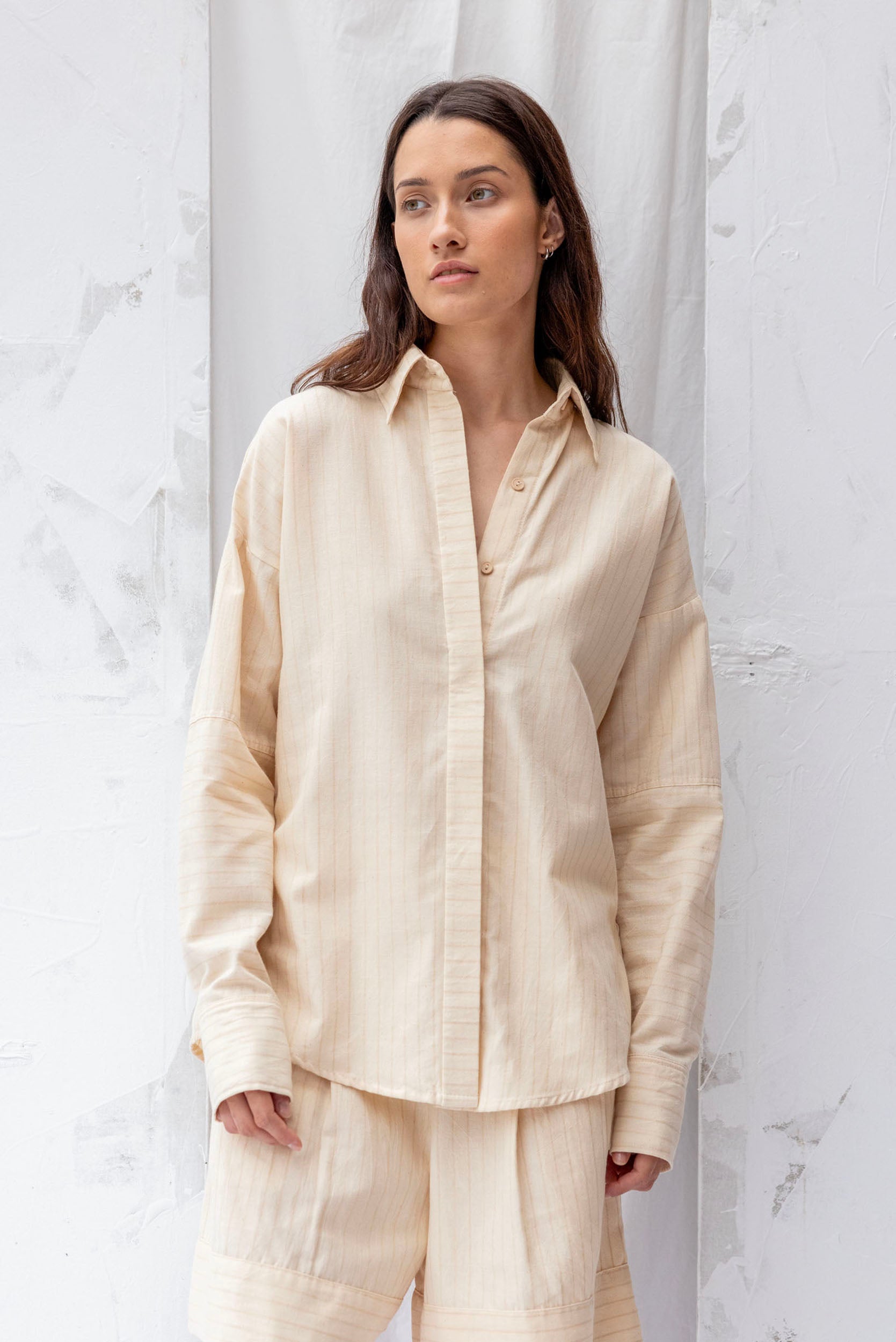 Finders Shirt | Natural Stripe | S - ReCreate Clothing