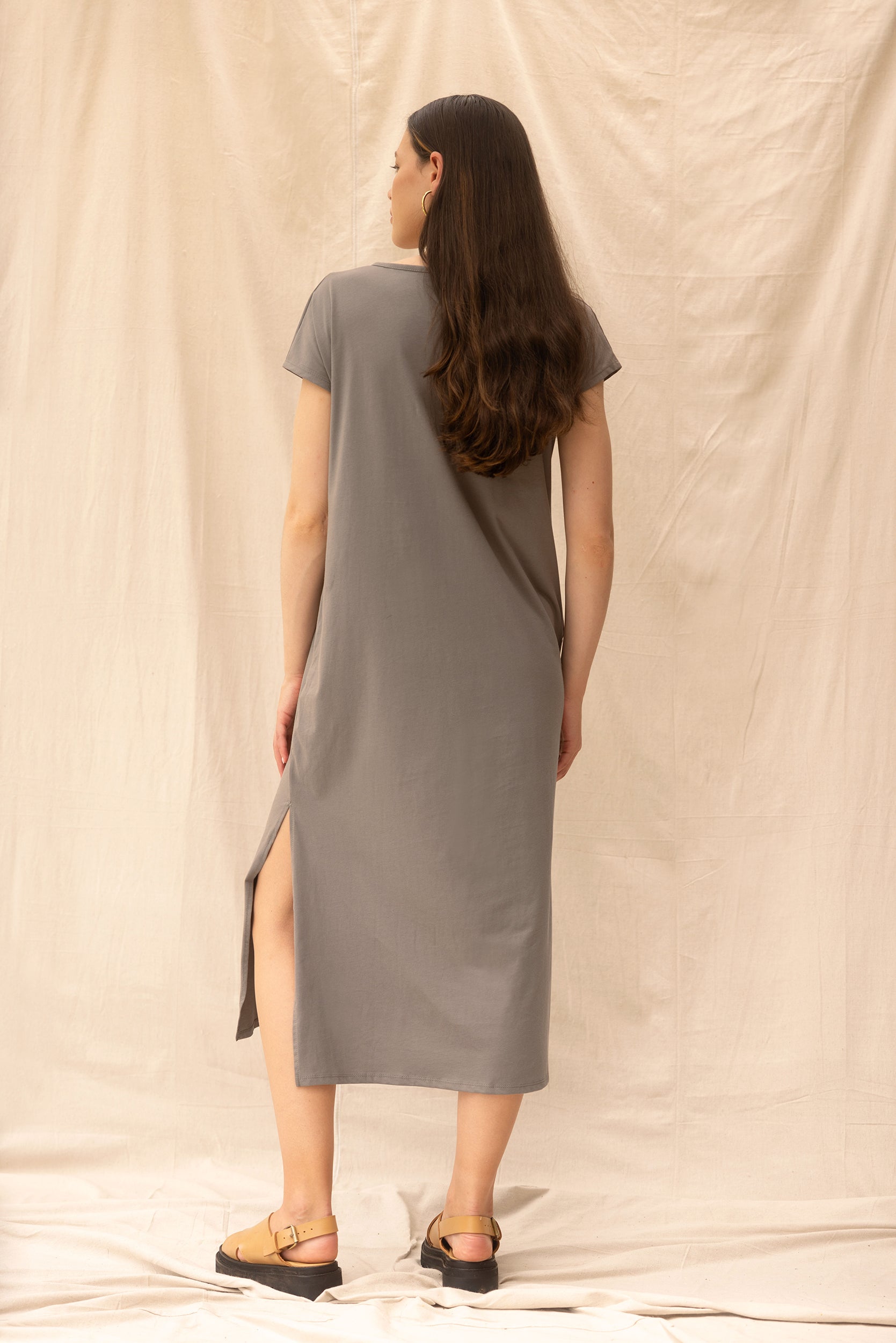 Noah Dress | Grey Sage | S - ReCreate Clothing