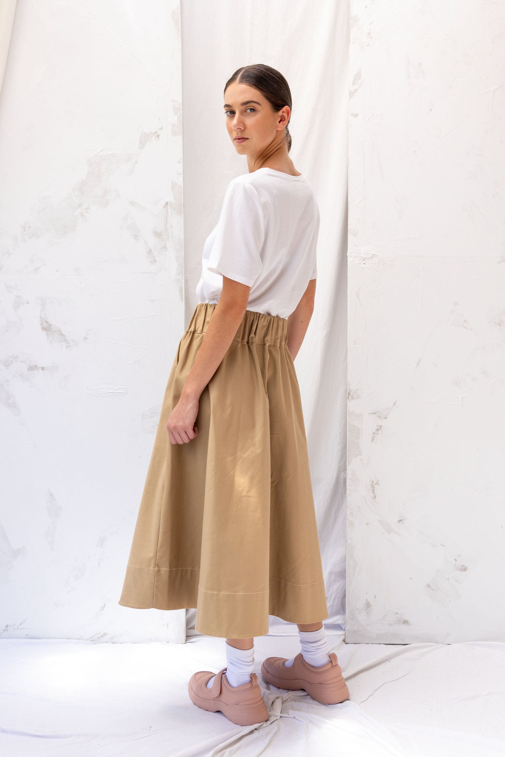 Cas Skirt | Tan | S - ReCreate Clothing