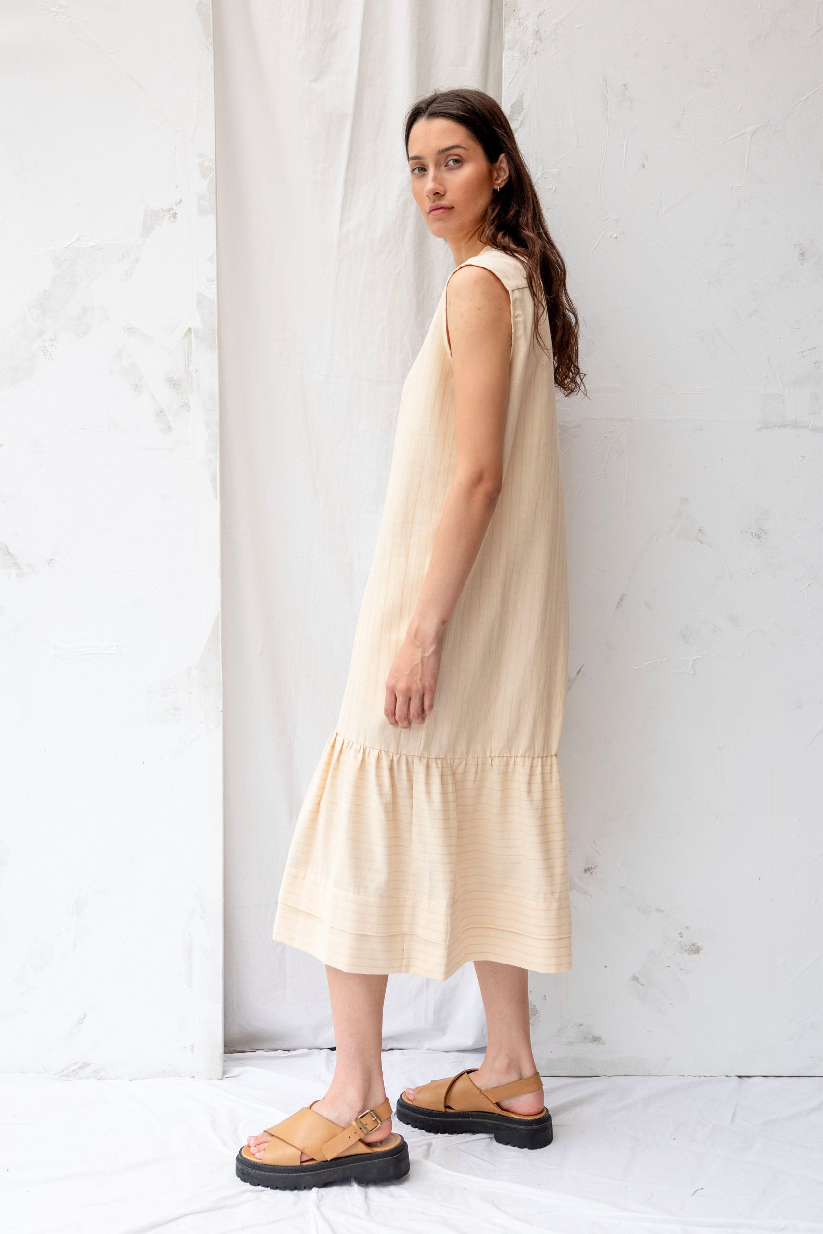 Cilou Dress | Natural Stripe