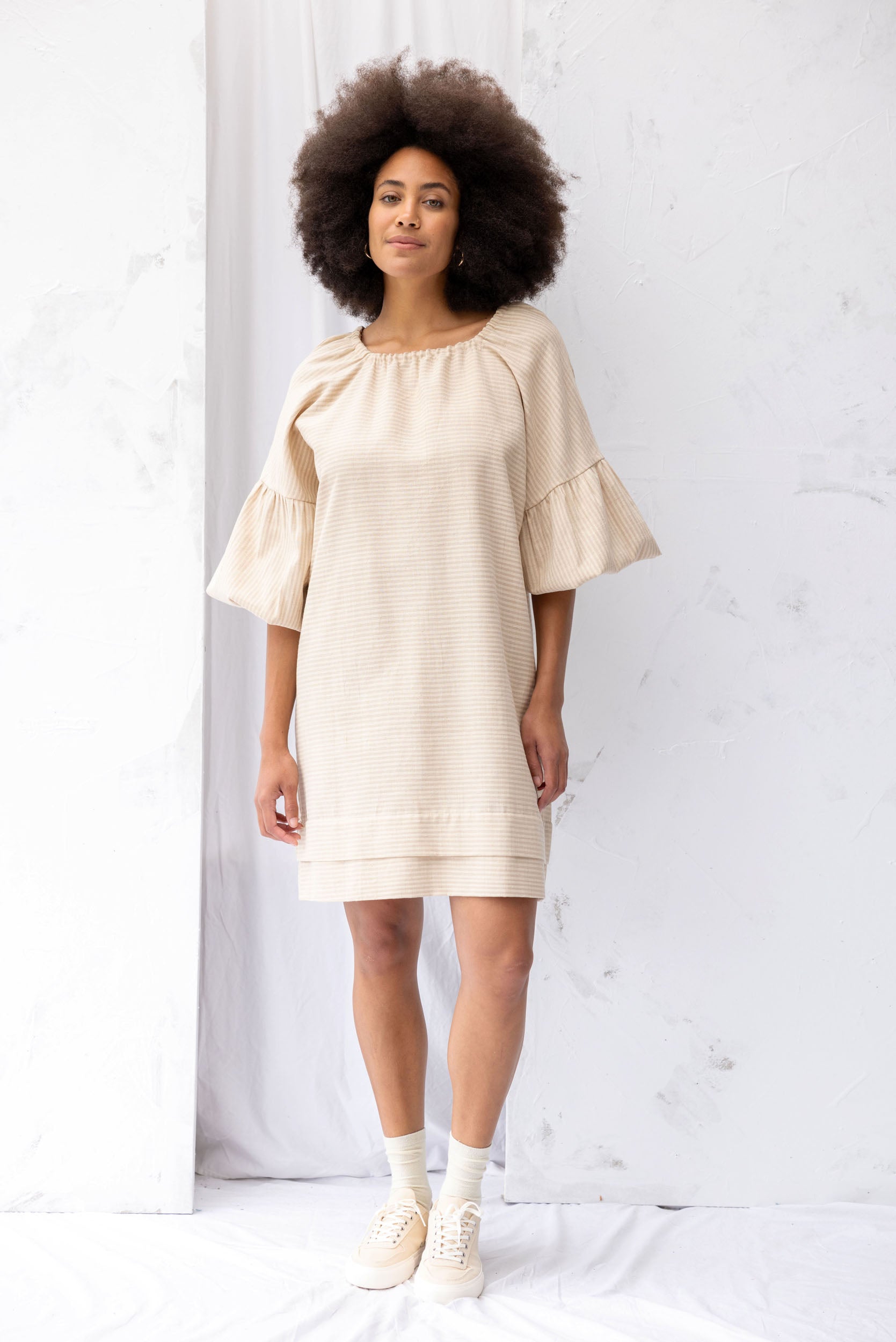 Mahina Dress | Cream Stripe - ReCreate Clothing