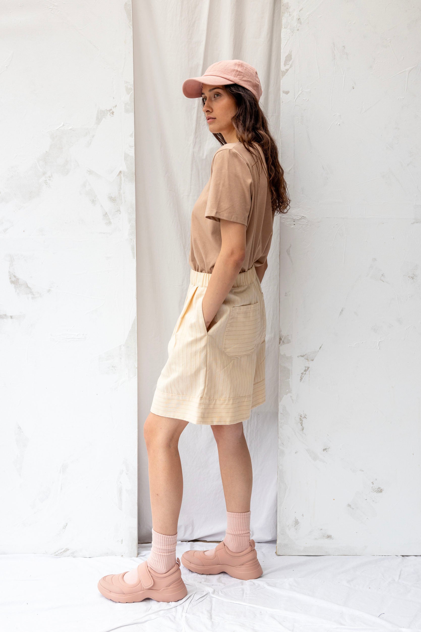Tomorrow Shorts | Natural Stripe | M - ReCreate Clothing