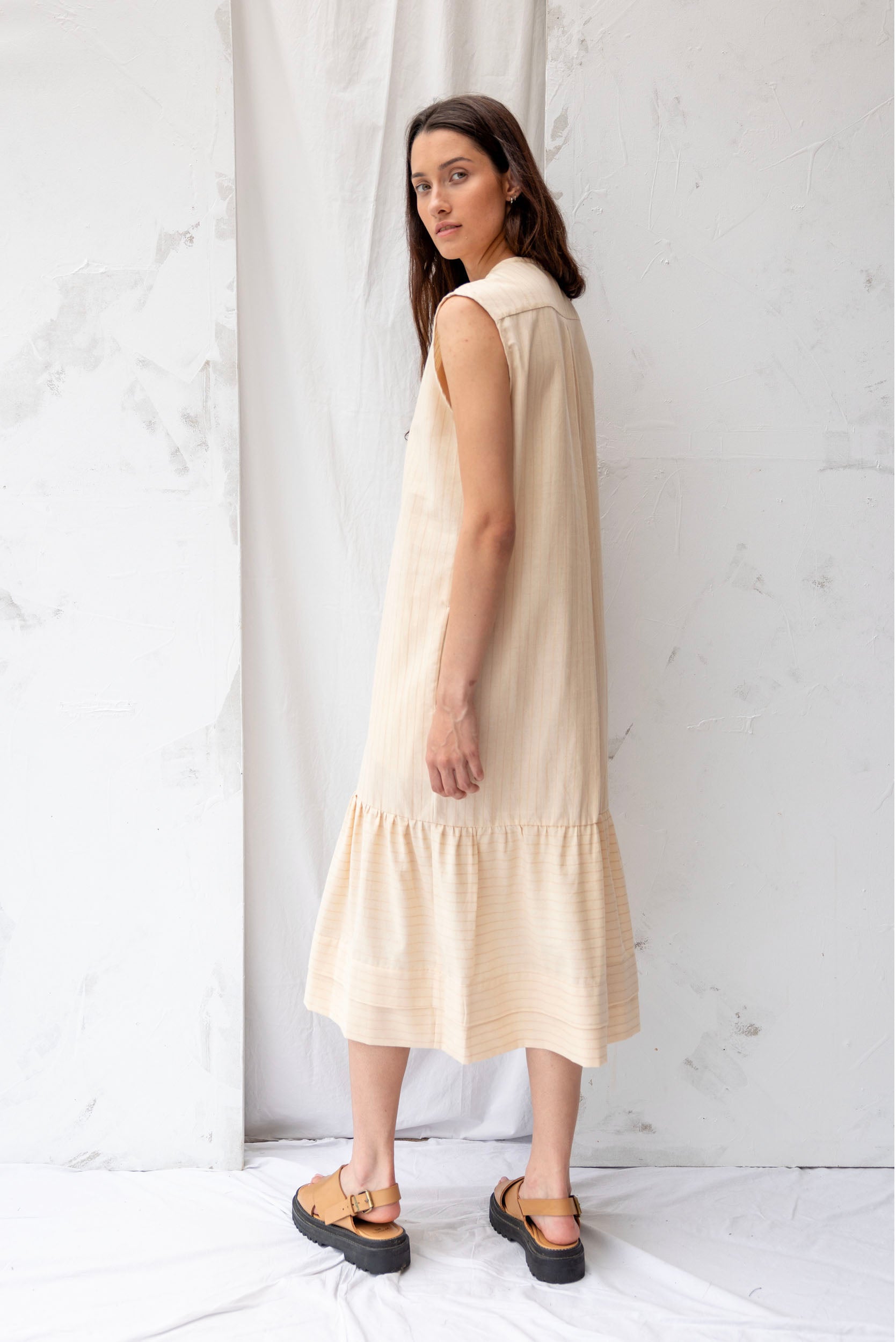Cilou Dress | Natural Stripe