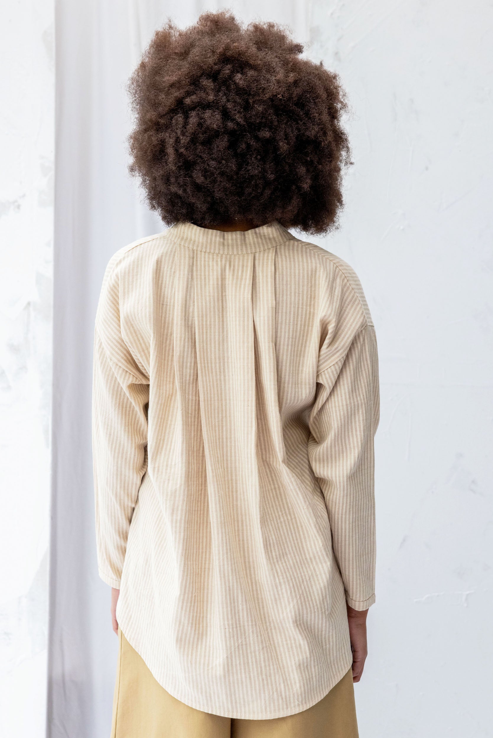 Nikau Shirt | Cream Stripe - ReCreate Clothing