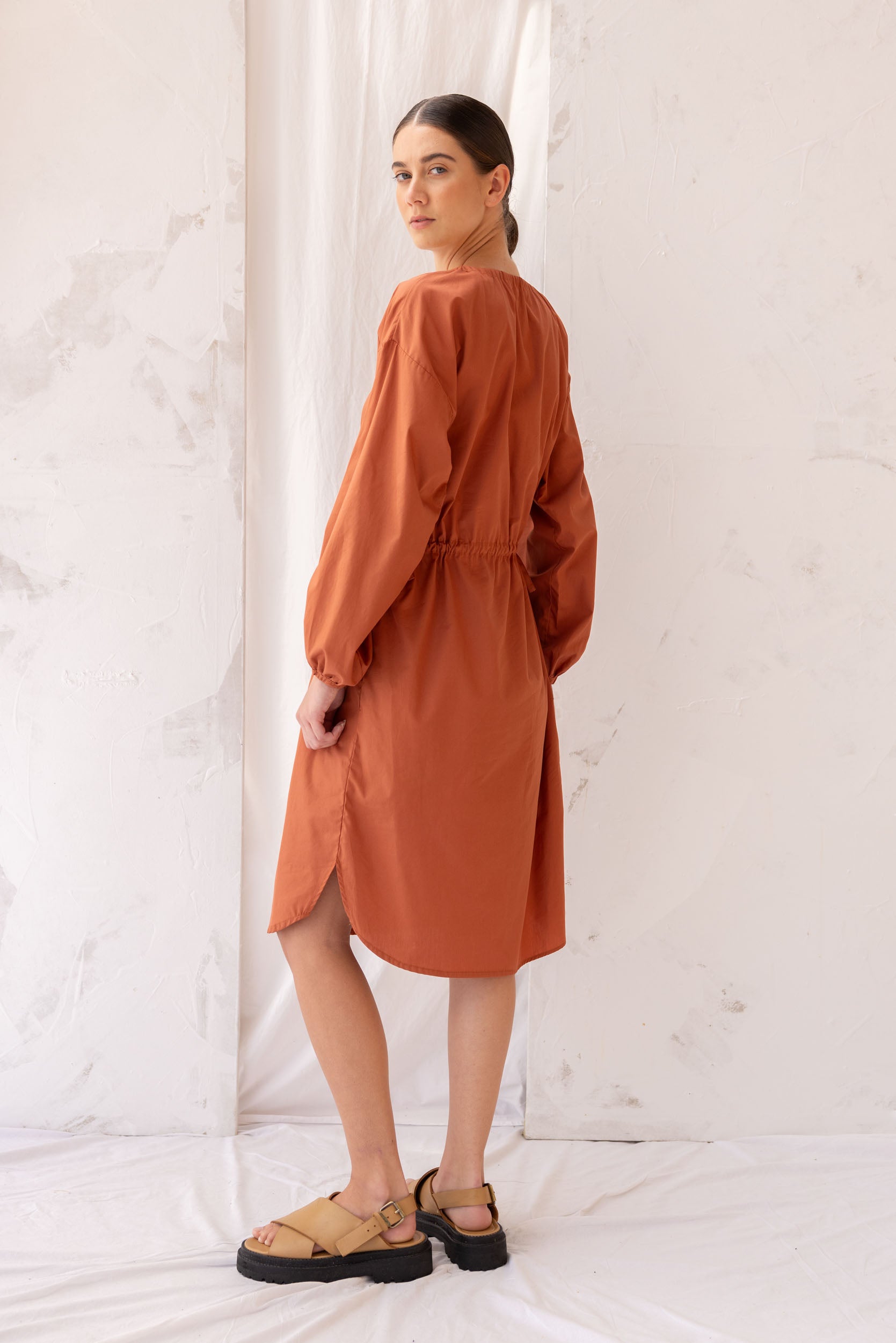Rose Dress | Burnt Sienna | S - ReCreate Clothing