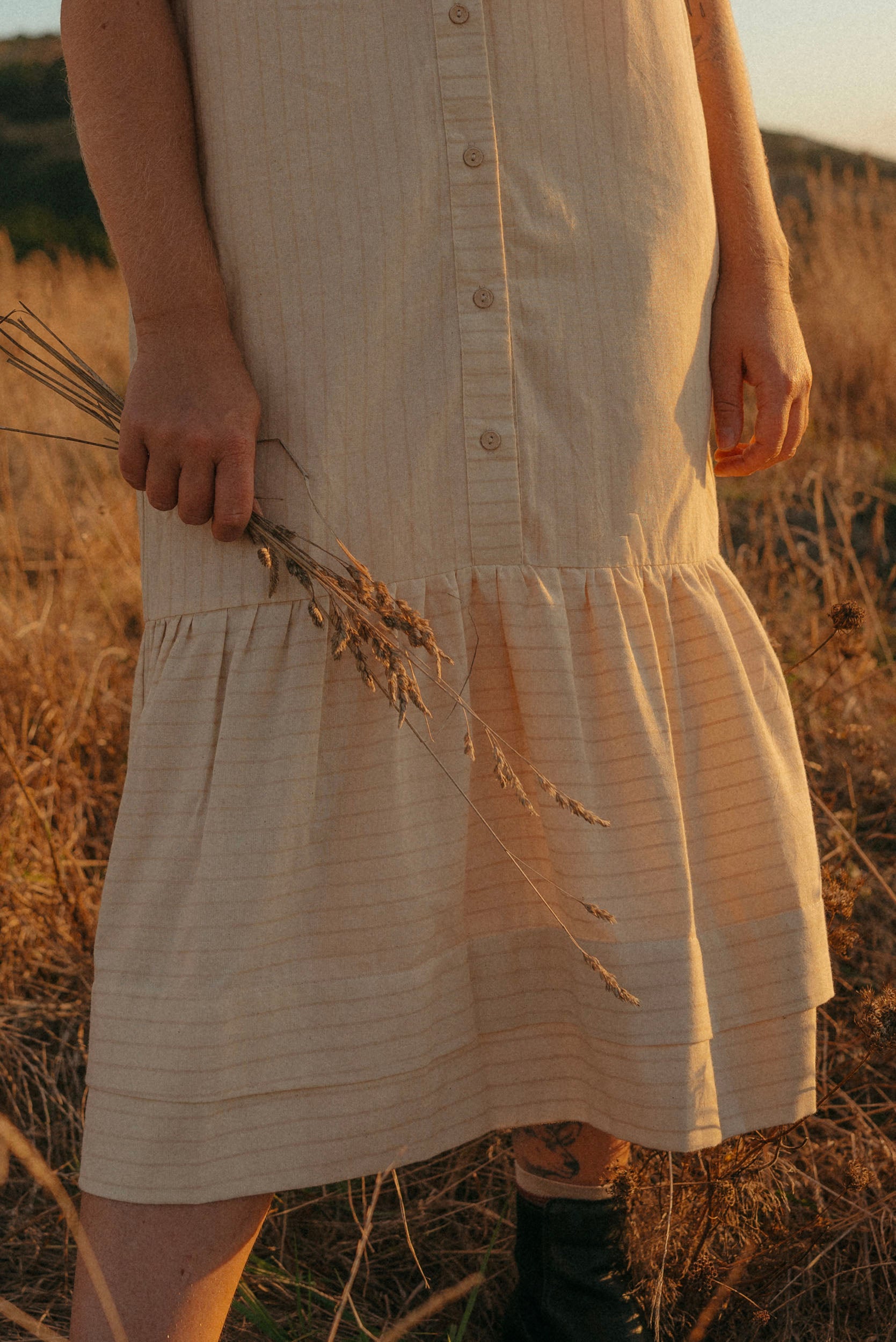Cilou Dress | Natural Stripe | M - ReCreate Clothing