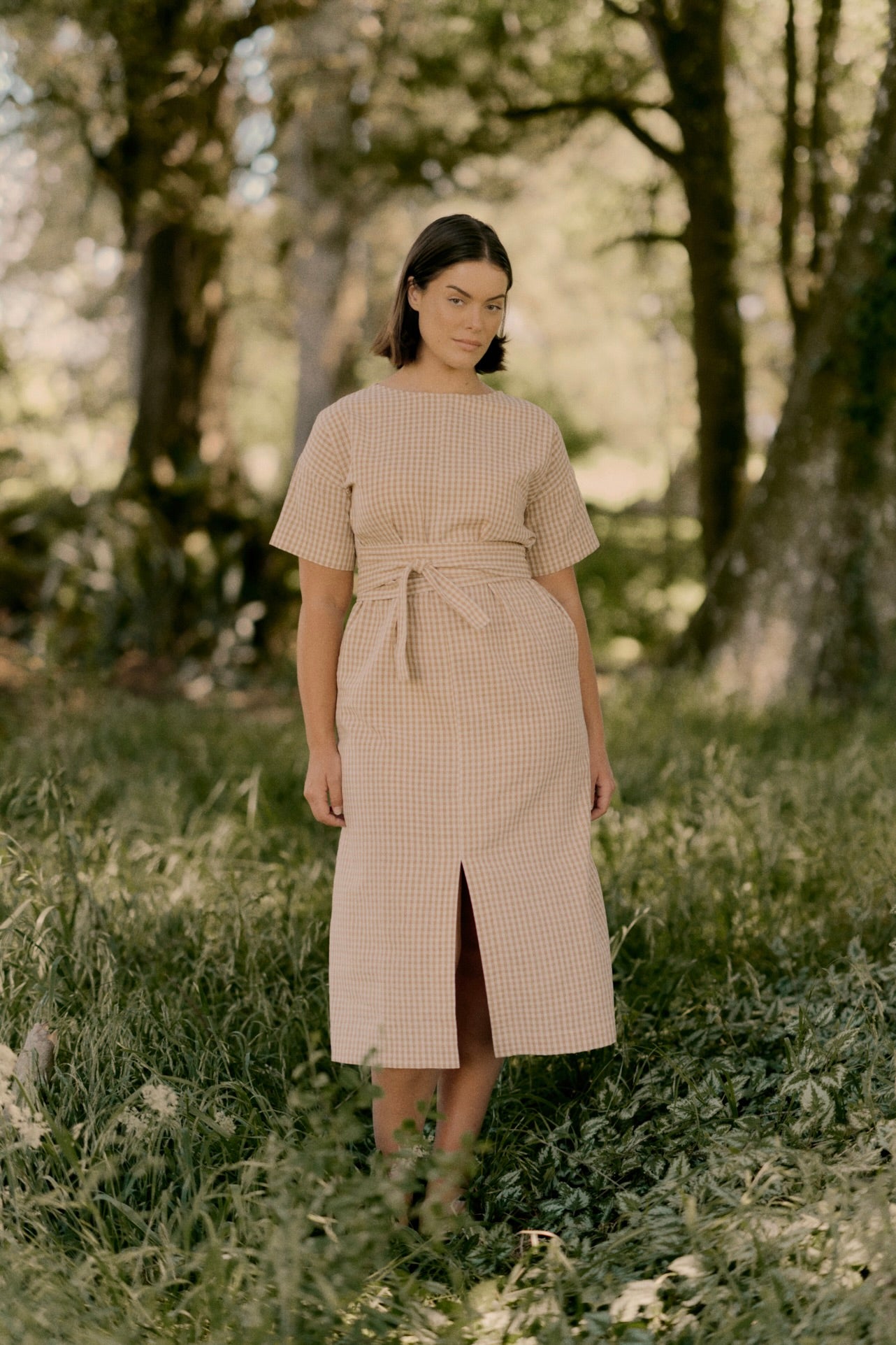 Array Dress | Brown Gingham | ReCreate Clothing