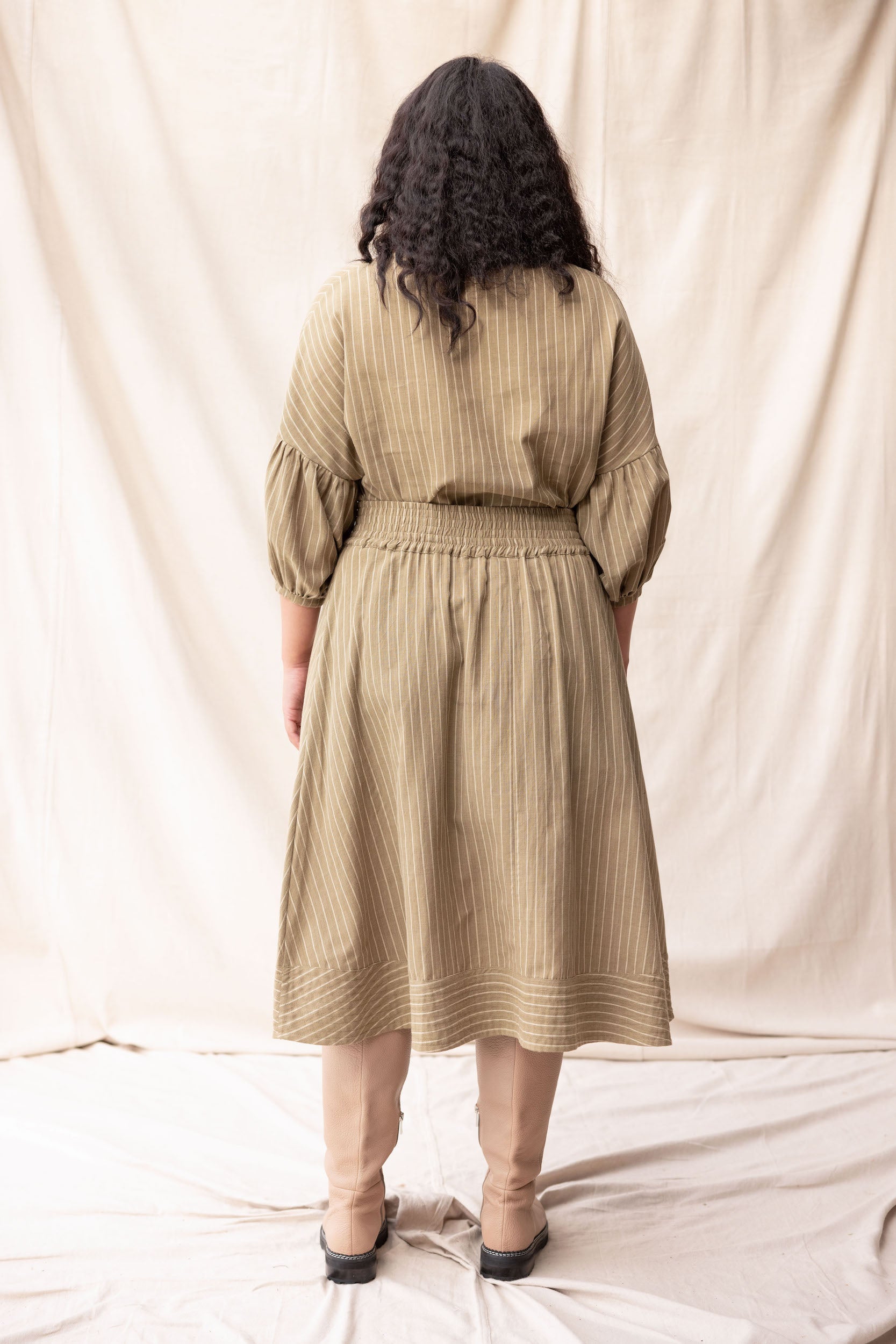 Cas Skirt | Moss Stripe | S