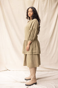 Hart Dress | Moss Stripe | M - ReCreate Clothing