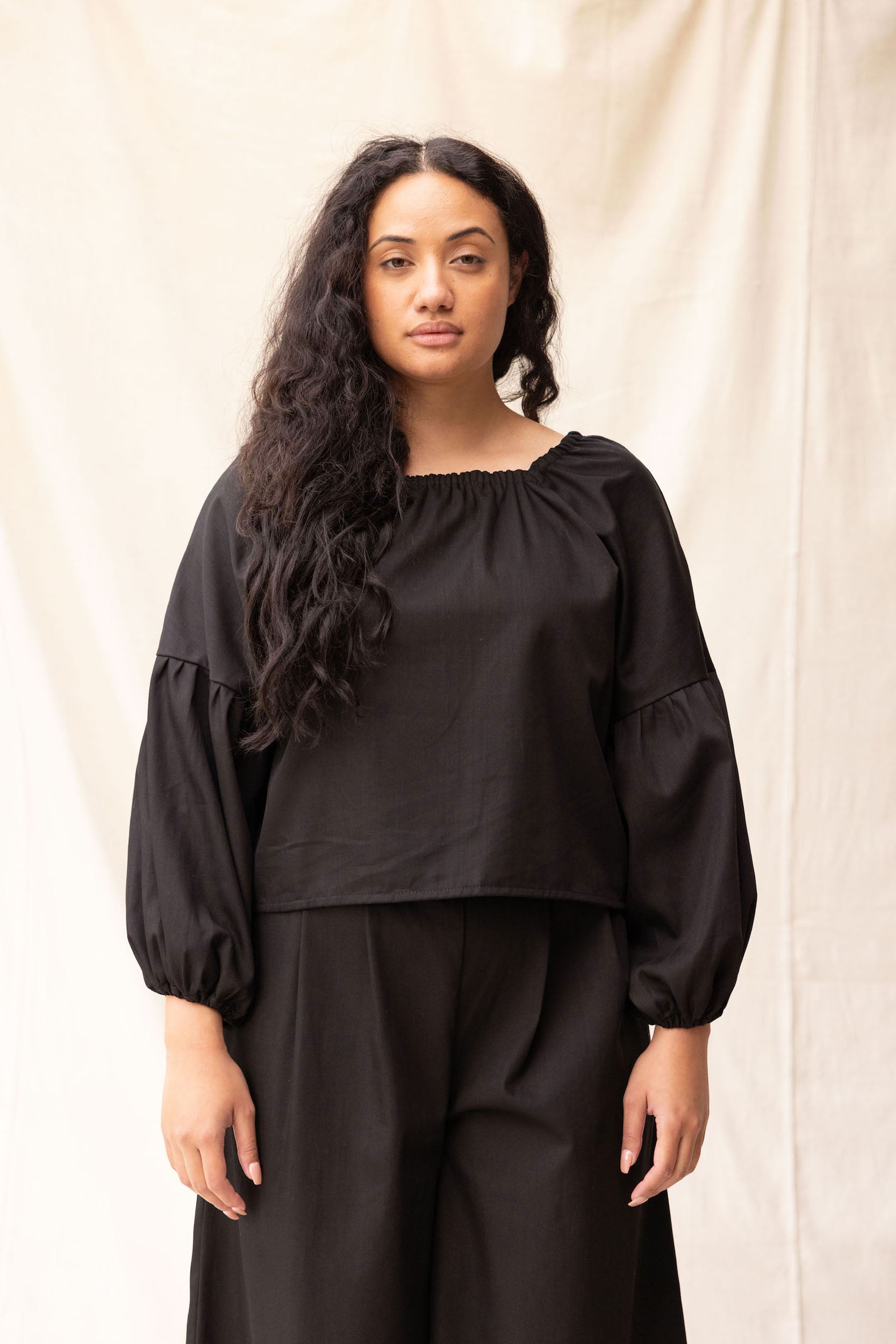 Mahina Denim Top | Black | M