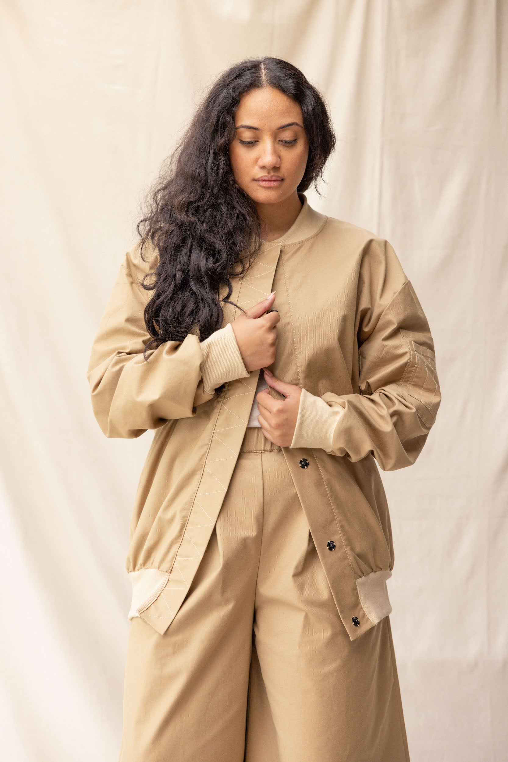 Midi Jacket | Tan | M - ReCreate Clothing