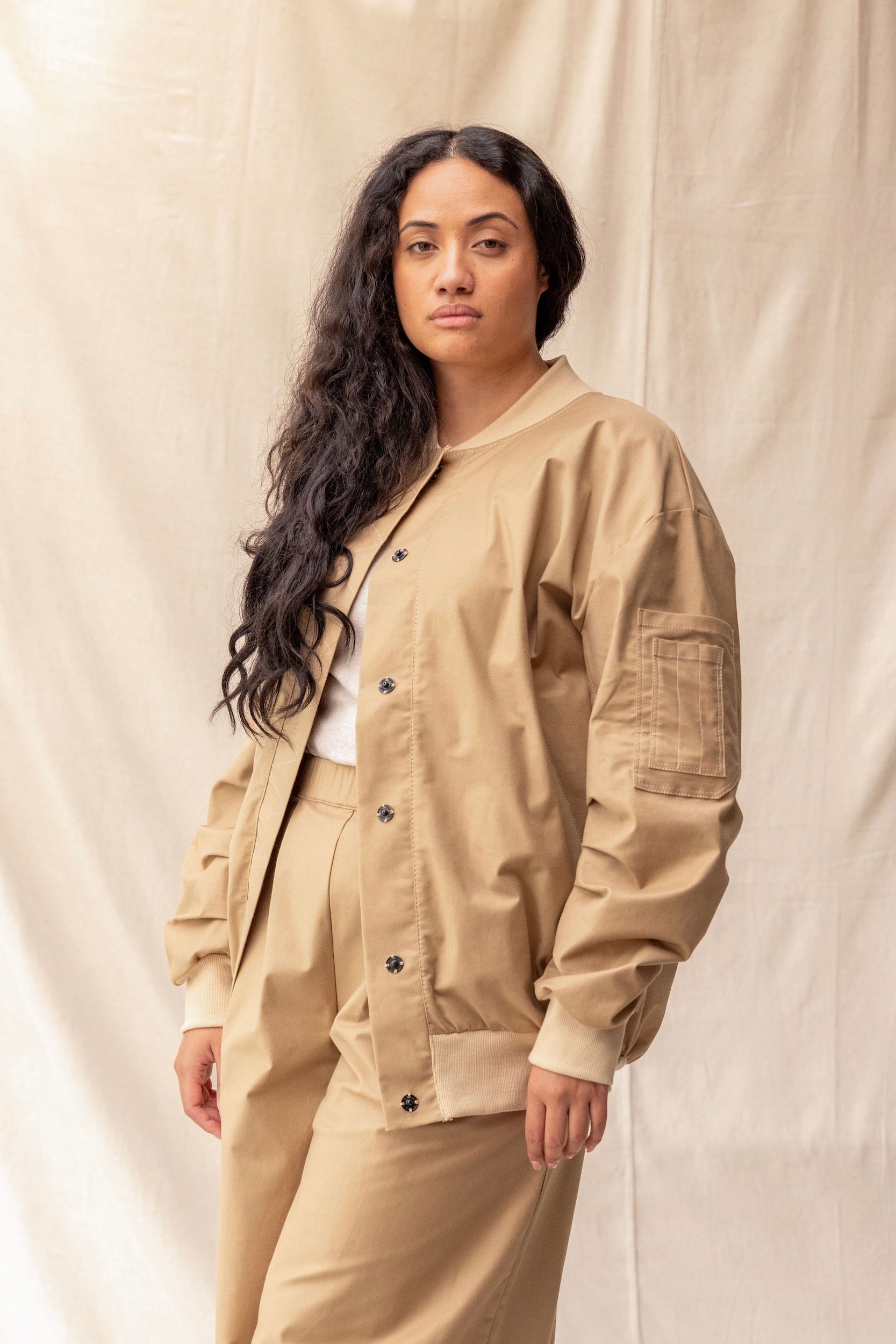 Midi Jacket | Tan | M - ReCreate Clothing